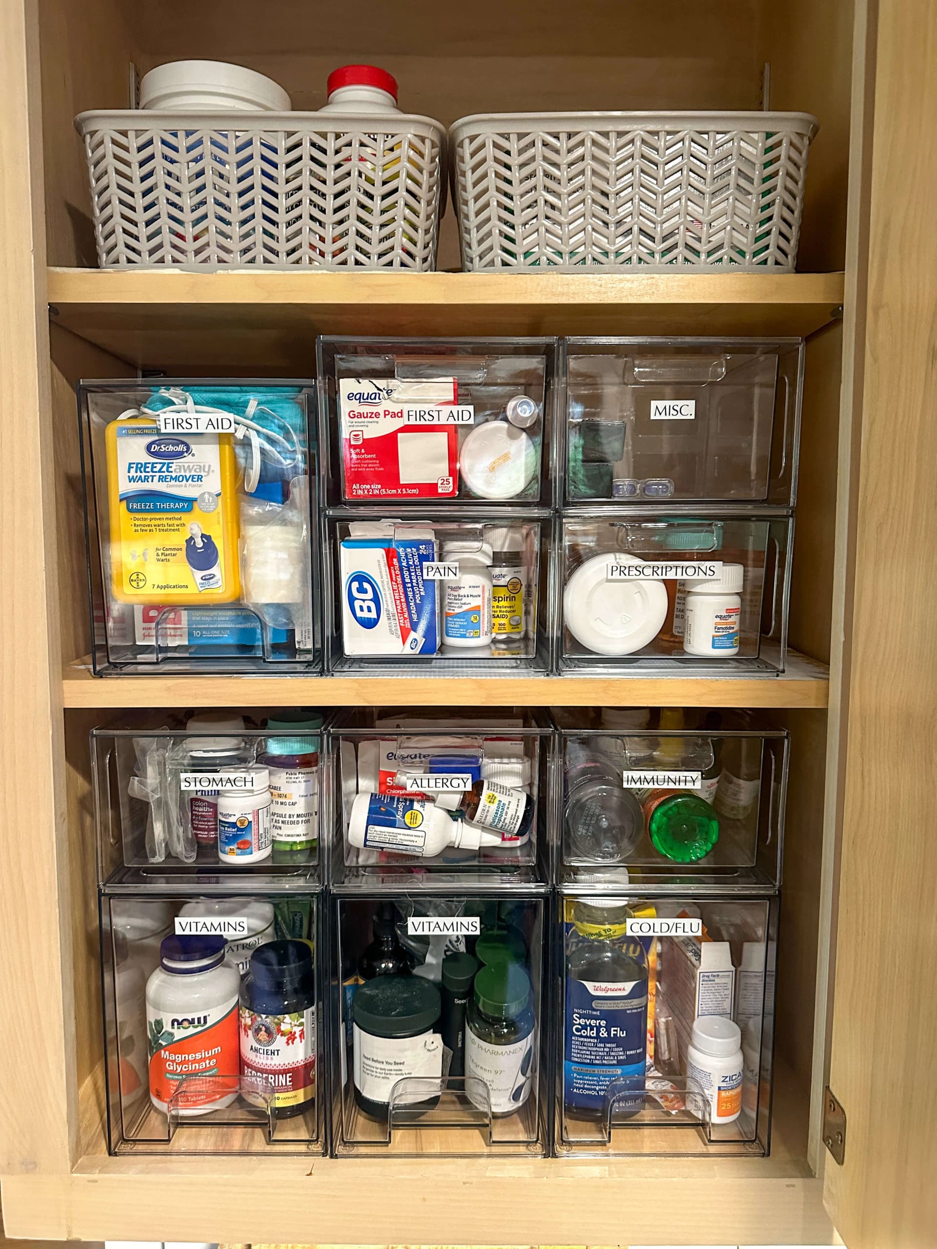 Organized kitchen cabinet