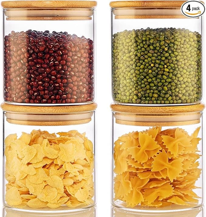 Glass Jars w/ Bamboo Lids